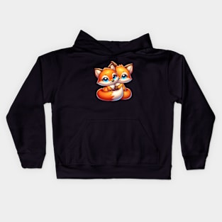 Fox Best Friends - Fox Couple Kids Hoodie